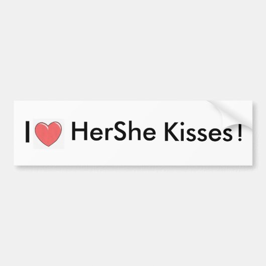 HerSheのキス バンパーステッカー (正面)