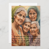 「HerStory：女国際的の日のグリーティングカード シーズンカード (正面/裏面)