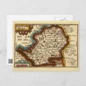 Hertfordshire County England旧古美術家の地図 ポストカード (正面/裏面)