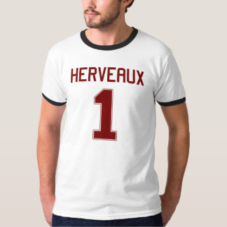 Herveaux #1のフットボールのジャージーのTシャツ Tシャツ