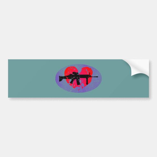 Herz Gewehr heart gun バンパーステッカー (正面)