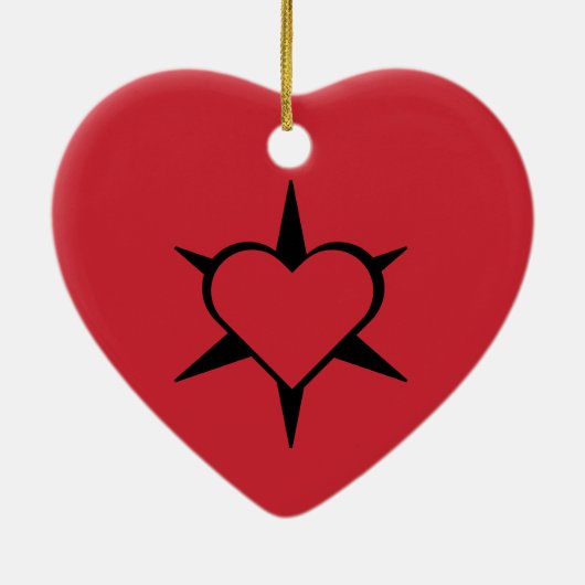 Herz Heart Cœur Cuore Star Starlet Sternchen Stern セラミックオーナメント (裏面)