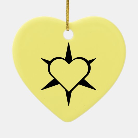 Herz Heart Cœur Cuore Star Starlet Sternchen Stern セラミックオーナメント (裏面)