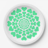 Herz ♥ Heart ♥ Herzen ♥ Hearts retro ペーパープレート (正面)