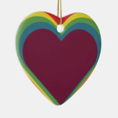 Herz ♥ Heart – Rainbow Colors – Regenbogenfarben セラミックオーナメント (右)