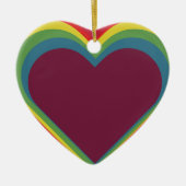 Herz ♥ Heart – Rainbow Colors – Regenbogenfarben セラミックオーナメント (正面)