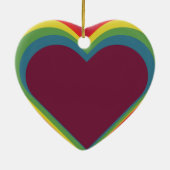 Herz ♥ Heart – Rainbow Colors – Regenbogenfarben セラミックオーナメント (裏面)