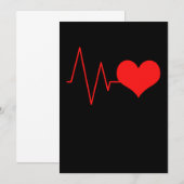 Herz Heartbeat Heart Beat Red Lovely Heart Gift 招待状 (正面/裏面)
