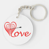 Herz Liebe Dartscheibe mit Pfeil キーホルダー (裏面)