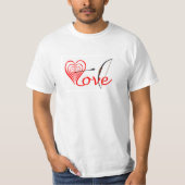 Herz Liebe Dartscheibe mit Pfeil und Bogen Tシャツ (正面)