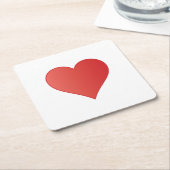 Herz Pappuntersetzer スクエアペーパーコースター (アングル)