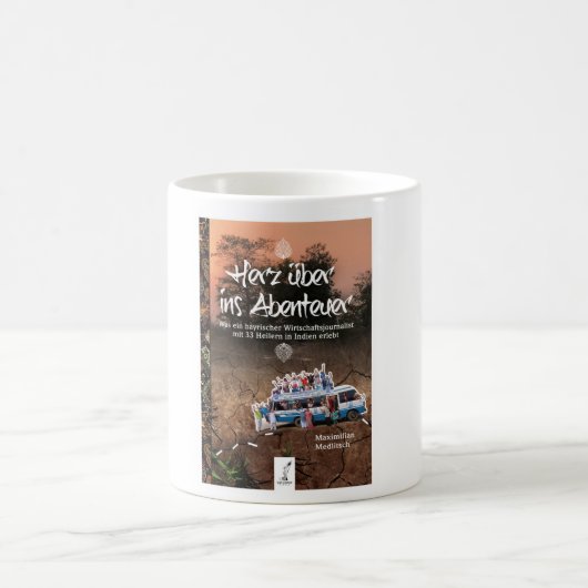 Herz über ins Abenteuer - Buchcover コーヒーマグカップ (中央)
