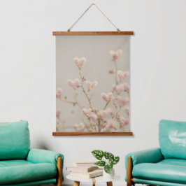 Herzblüten Wandteppich – Romantische Botanische 吊り下げ型タペストリー