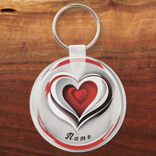 Herzen, abstrakt im Kreis -  キーホルダー (裏面)