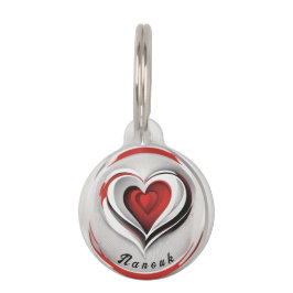 Herzen, abstrakt im Kreis -  ペット　ネームタグ