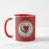 Herzen, abstrakt im Kreis -  マグカップ (左)
