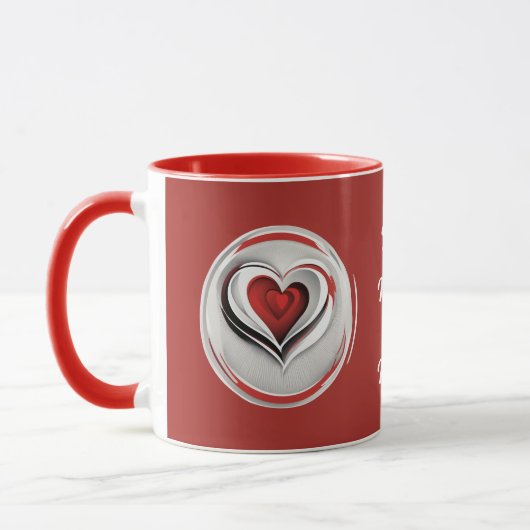Herzen, abstrakt im Kreis -  マグカップ (左)