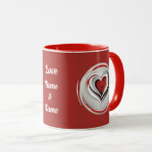 Herzen, abstrakt im Kreis -  マグカップ (正面右)