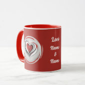 Herzen, abstrakt im Kreis -  マグカップ (正面左)