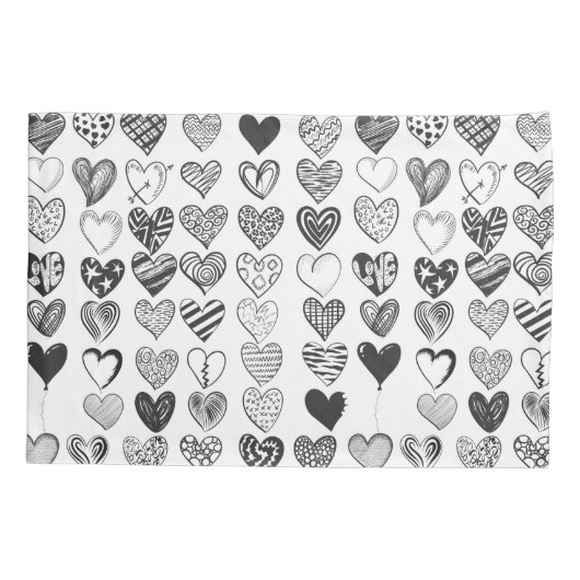 Herzen in Schwarz-Weiß 枕カバー (裏面)