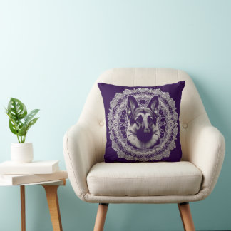 Herzenswärme im Design Schäferhund und Gedicht クッション