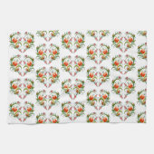 Herzförmiges Blumenmuster キッチンタオル (横)