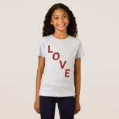 Herzhaftes LOVE-Design aus roten Herzen für Sie Tシャツ (正面フル)