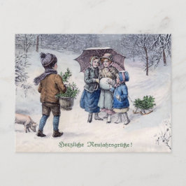 "Herzliche Neujahrsgrusse"ヴィンテージ ポストカード