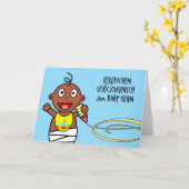 Herzlichenのglückwunschのzumのベビーのsohn、ドイツカード カード (黄色い花)