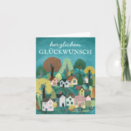 Herzlichen Glückwunsch Geburtstag süßes Dorf カード
