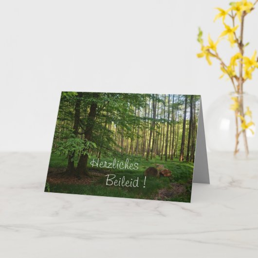 Herzliches Beileid ! Grüner Wald カード (黄色い花)