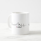 Herzschlag EKG Liebe zu Bergen und Natur コーヒーマグカップ (正面左)