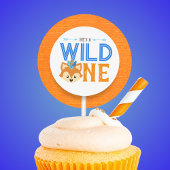 He's a Wild One Woodland Fox 1st Birthday Stickers ラウンドシール