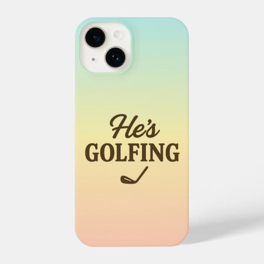 He's Golfing Funny Golfer MOM Golfing Weekend Fun iPhoneケース (裏面)