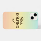 He's Golfing Funny Golfer MOM Golfing Weekend Fun iPhoneケース (裏面横)