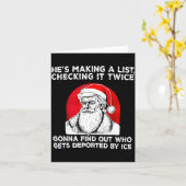 He's Making A List Checking It Twice Gonna Find Ch カード (黄色い花)