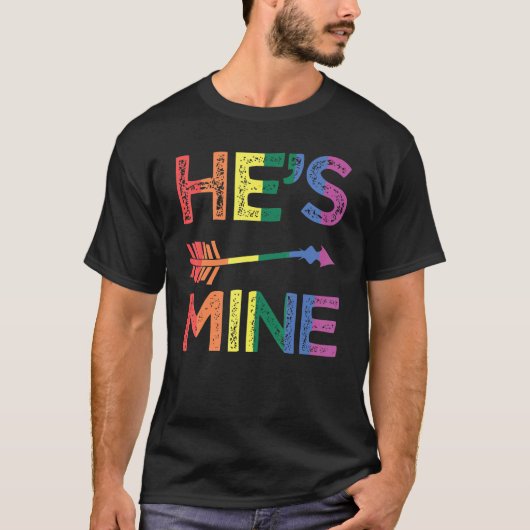 He's Mine LGBTQ+ Gay Rainbow Pride Gay Lover Tシャツ (正面)