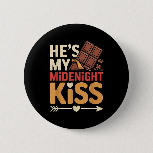 Hes My Midnight Kiss Happy New Year Matching Coupl 缶バッジ (正面)