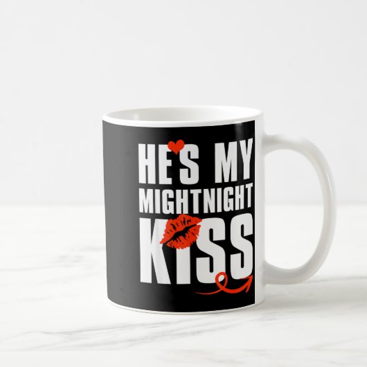 He's My Midnight Kiss Happy New Year Matching Funn コーヒーマグカップ (右)