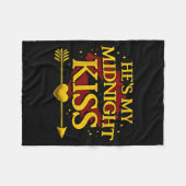 He's My Midnight Kiss Matching Couples Valentine’s フリースブランケット (正面(横))