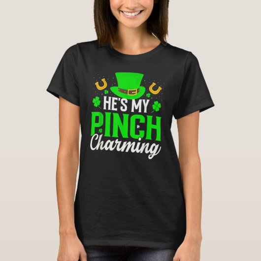 He's My Pinch Charming Shamrock St Patrick's Day L Tシャツ (正面)