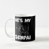 He's My Senpai Funny Anime Matching Couple Girlfri コーヒーマグカップ (左)