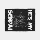 He's My Senpai Funny Anime Matching Couple Girlfri フリースブランケット (正面(横))