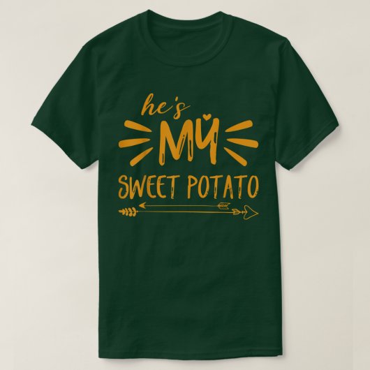 he's My Sweet Potato I YAM Couple's Matching thank Tシャツ (デザイン正面)