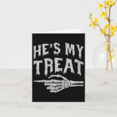Hes My Treat Skeleton Matching Co夫婦ハロウィーンCo カード (黄色い花)