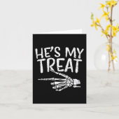 Hes My Treat Skeleton Matching Co夫婦ハロウィーンCo カード (黄色い花)
