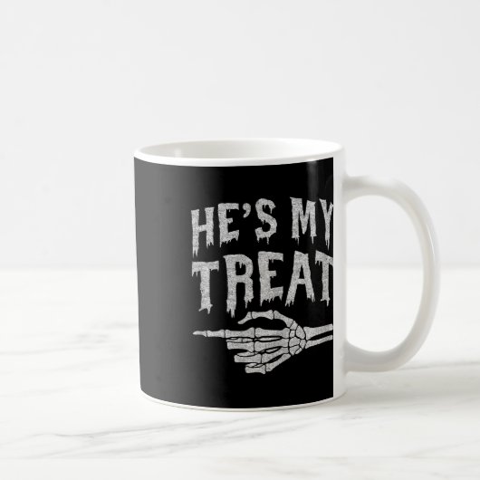 Hes My Treat Skeleton Matching Co夫婦ハロウィーンCo コーヒーマグカップ (右)