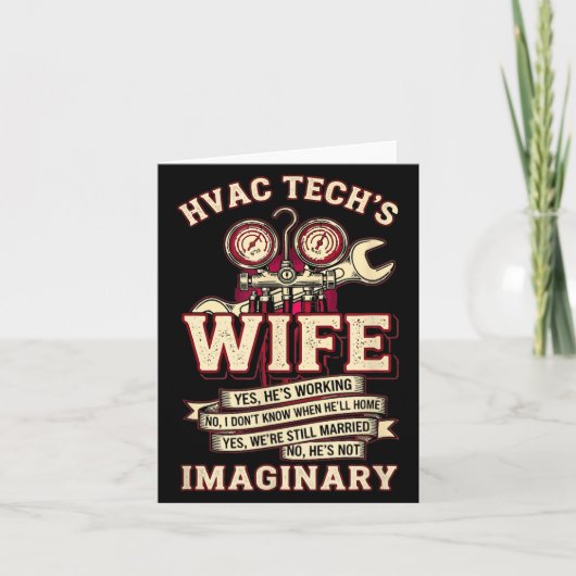 He's Not Imaginary Funny Hvac Tech Wife Women Girl カード (正面)