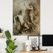 HesiodとMuse Symbolist Art by Gustave Moreau ポスター (ホームオフィス)
