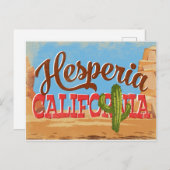 Hesperiaカリフォルニアカートゥーンデザートヴィンテージ旅行 ポストカード (正面/裏面)